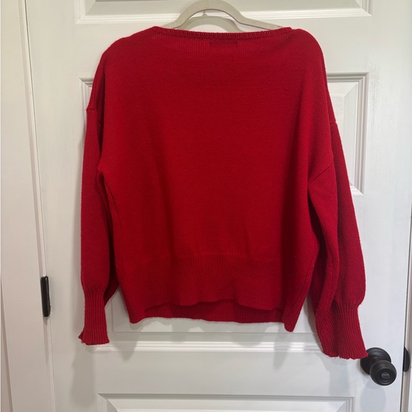 SHEIN Red 'Merry' Crew Neck Sweater - Picture 2 of 4